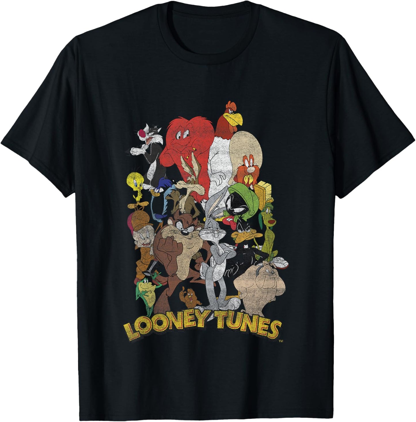 Kids Looney Tunes Group Shot Character Stack T-Shirt - T-Shirt | Black