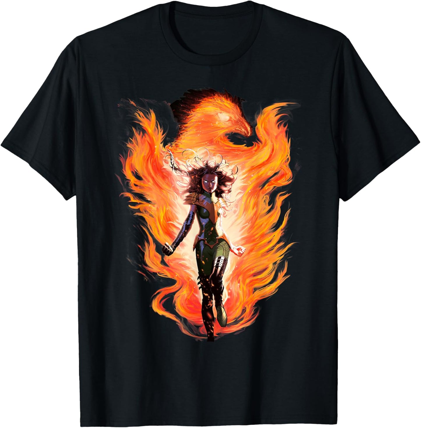 Marvel X-Men Rise of The Dark Phoenix Flames Graphic T-Shirt - T-Shirt | Black