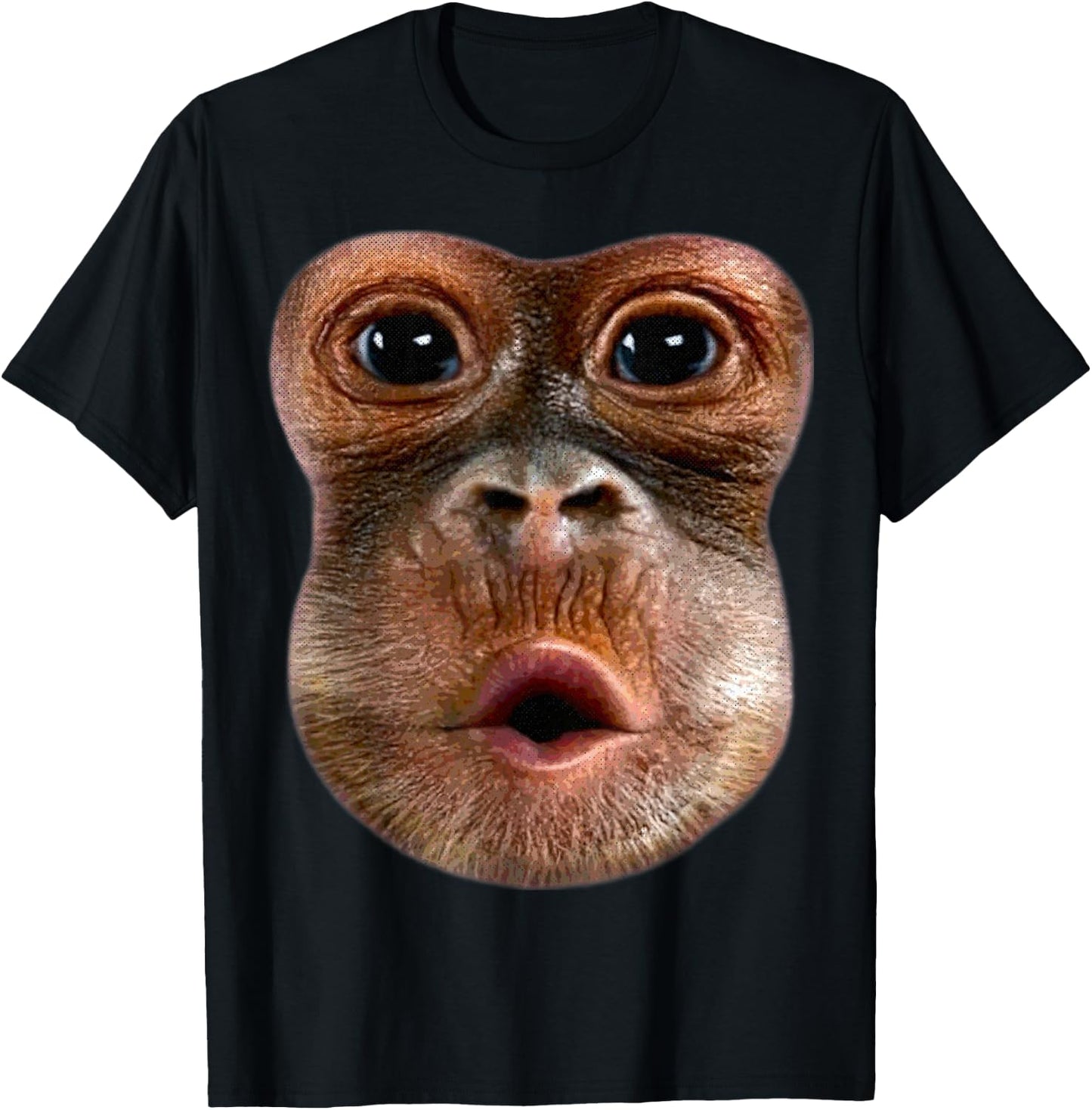 Monkey Stomach Blow Face Funny Meme Halloween Costume T-Shirt - T-Shirt | Black