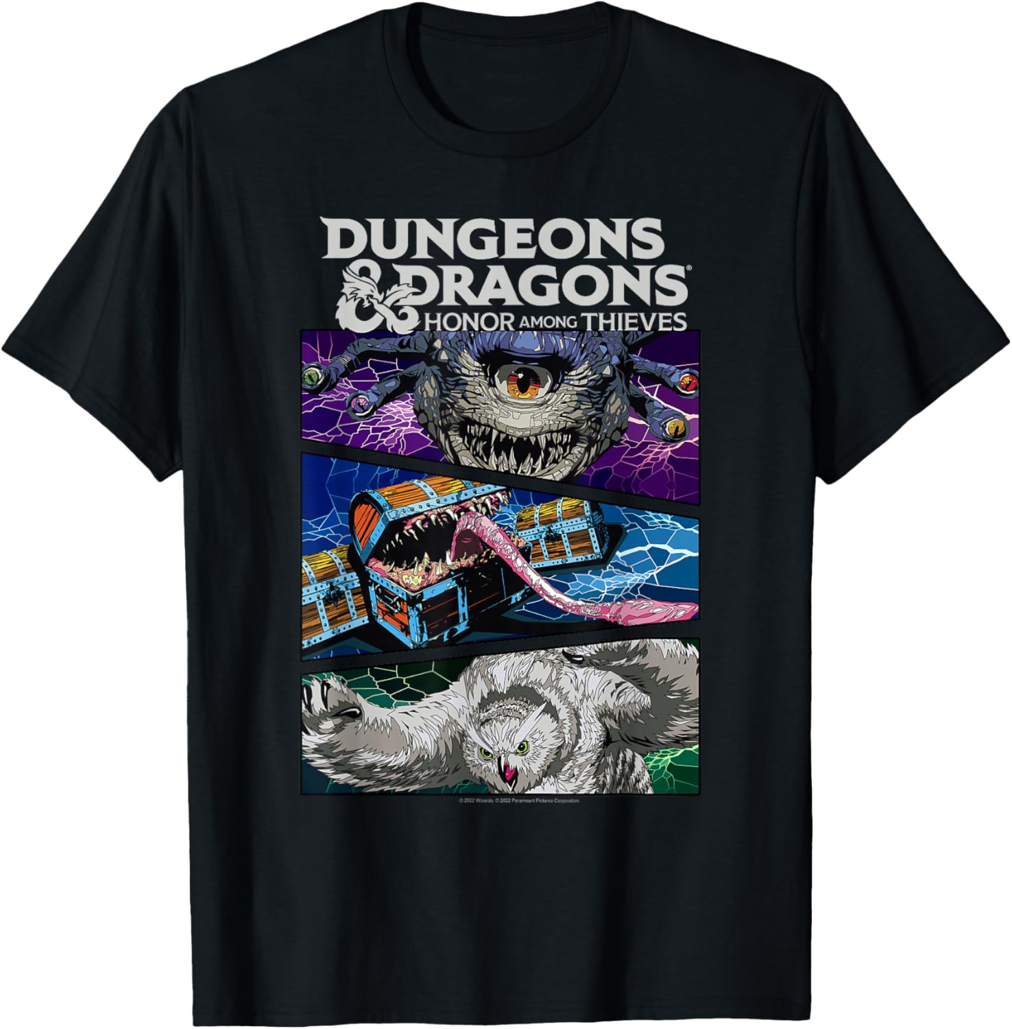 Dungeons & Dragons: Honor Among Thieves Monster Panel Stack T-Shirt - T-Shirt | Black