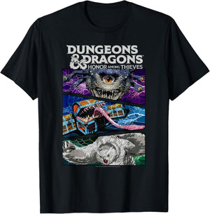 Dungeons & Dragons: Honor Among Thieves Monster Panel Stack T-Shirt - T-Shirt | Black