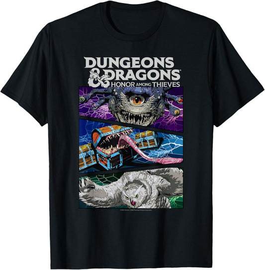 Dungeons & Dragons: Honor Among Thieves Monster Panel Stack T-Shirt - T-Shirt | Black