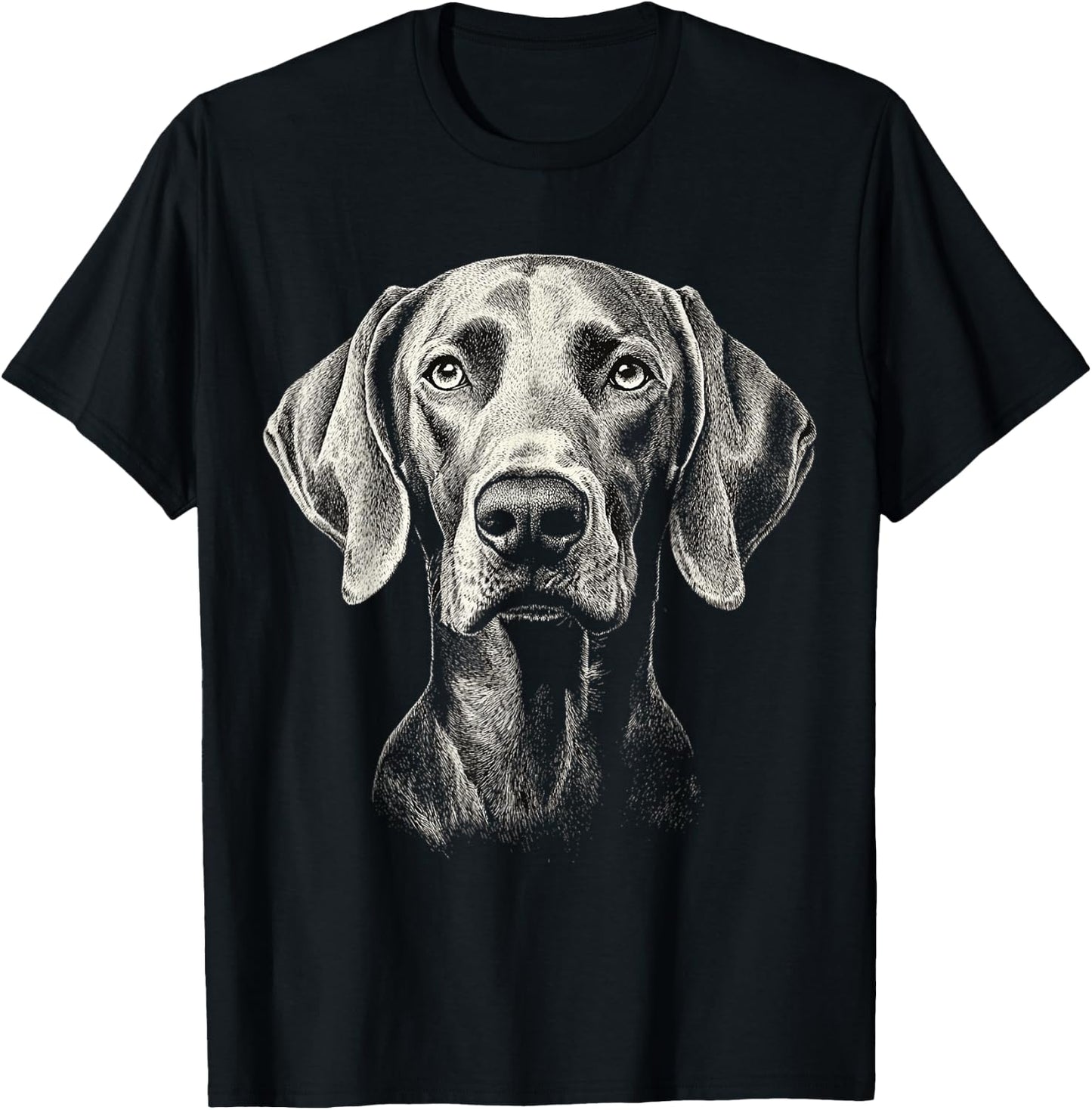 Weimaraner Dog Motif Pet Illustration Weimaraner T-Shirt - T-Shirt | Black