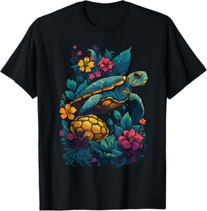 Hawaiian Tie Dye Sea Turtle Ocean Sea Animal Hippie Costume T-Shirt - T-Shirt | Black