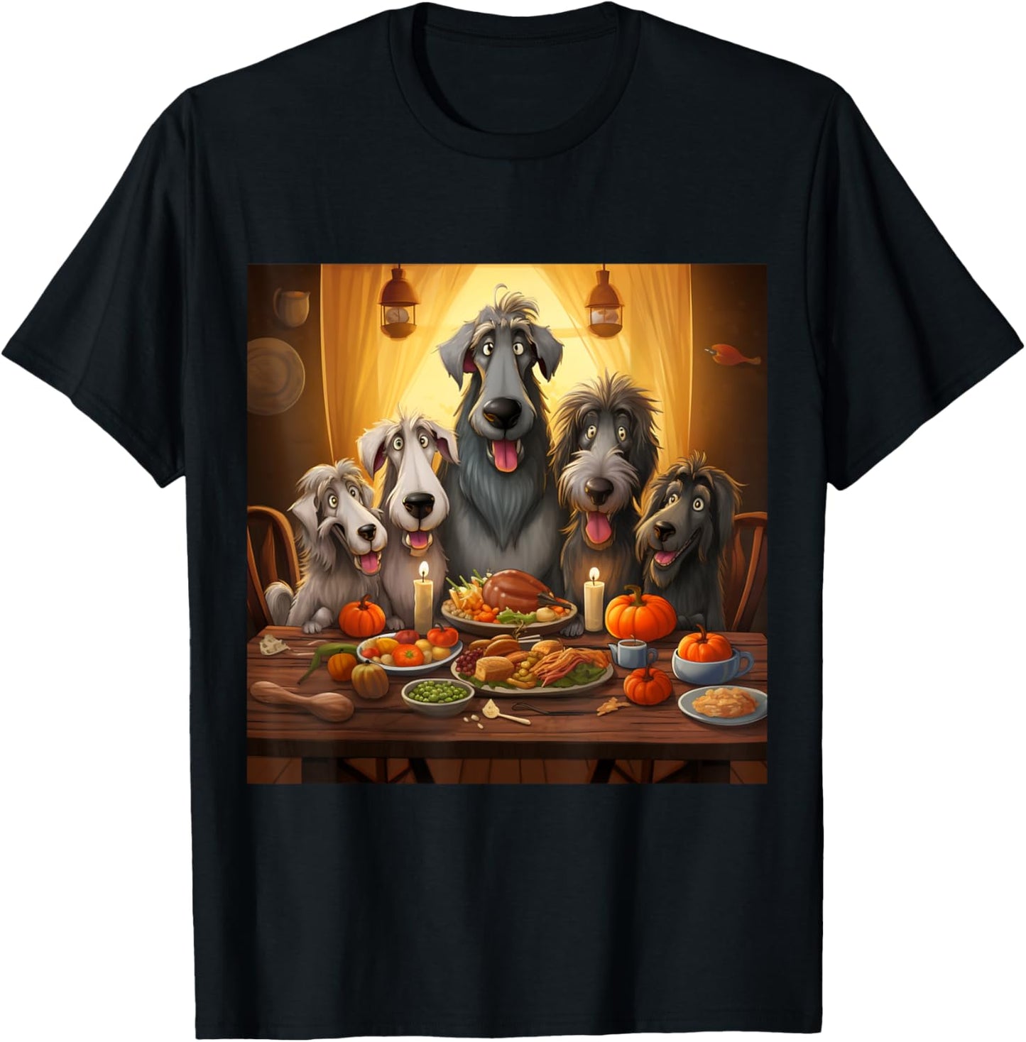 Thanksgiving Irish Wolfhound - Irish Wolfhound Thanksgiving T-Shirt - T-Shirt | Black