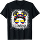 Colombian Girl Messy Bun Patriotic Colombia Pride Women T-Shirt - T-Shirt | Black