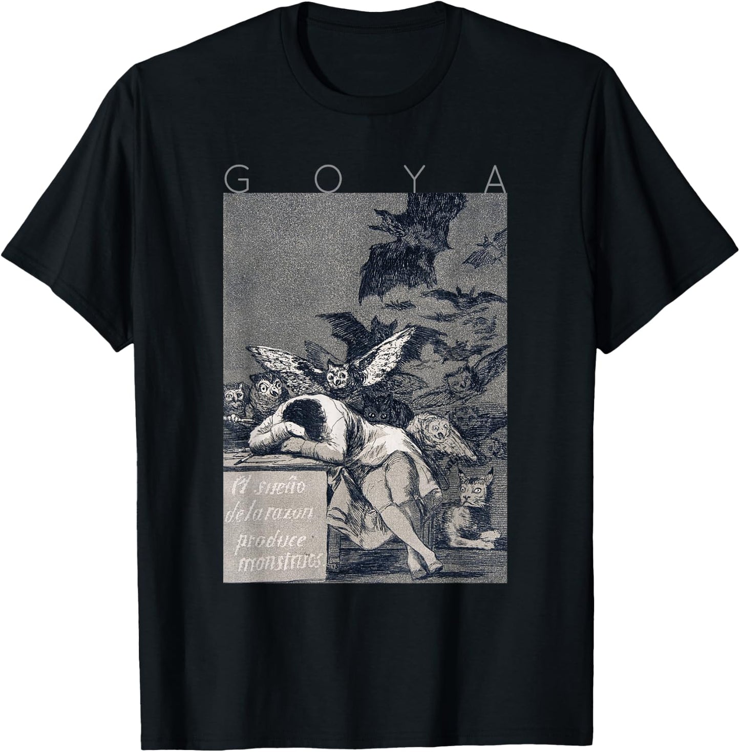 Francisco Goya The Sleep of Reason brings out monsters T-Shirt - T-Shirt | Black