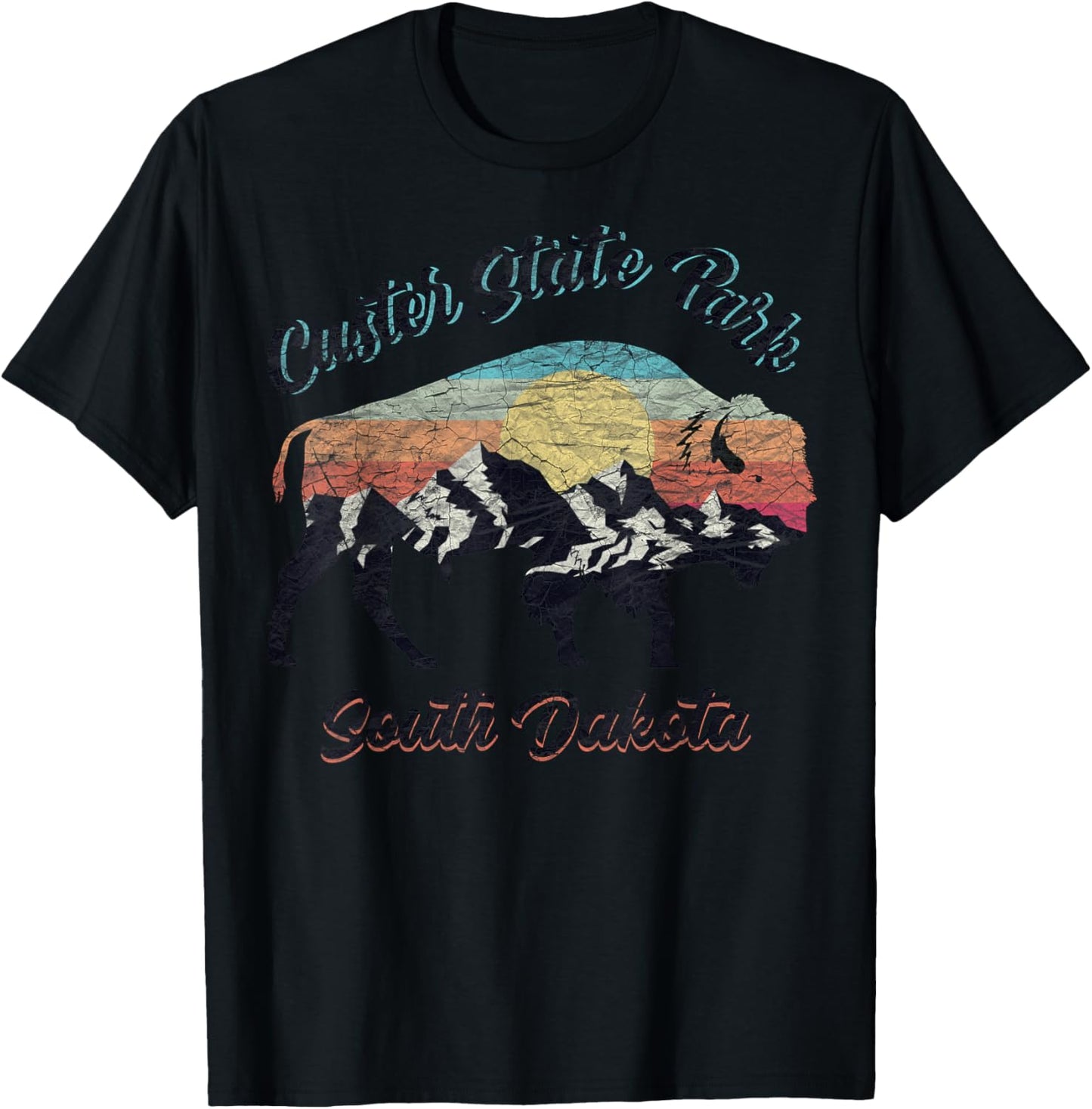 Custer State Park Buffalo South Dakota The Mount Rushmore T-Shirt - T-Shirt | Black