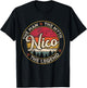 Nico The Man The Myth The Legend Personalized Name T-Shirt - T-Shirt | Black