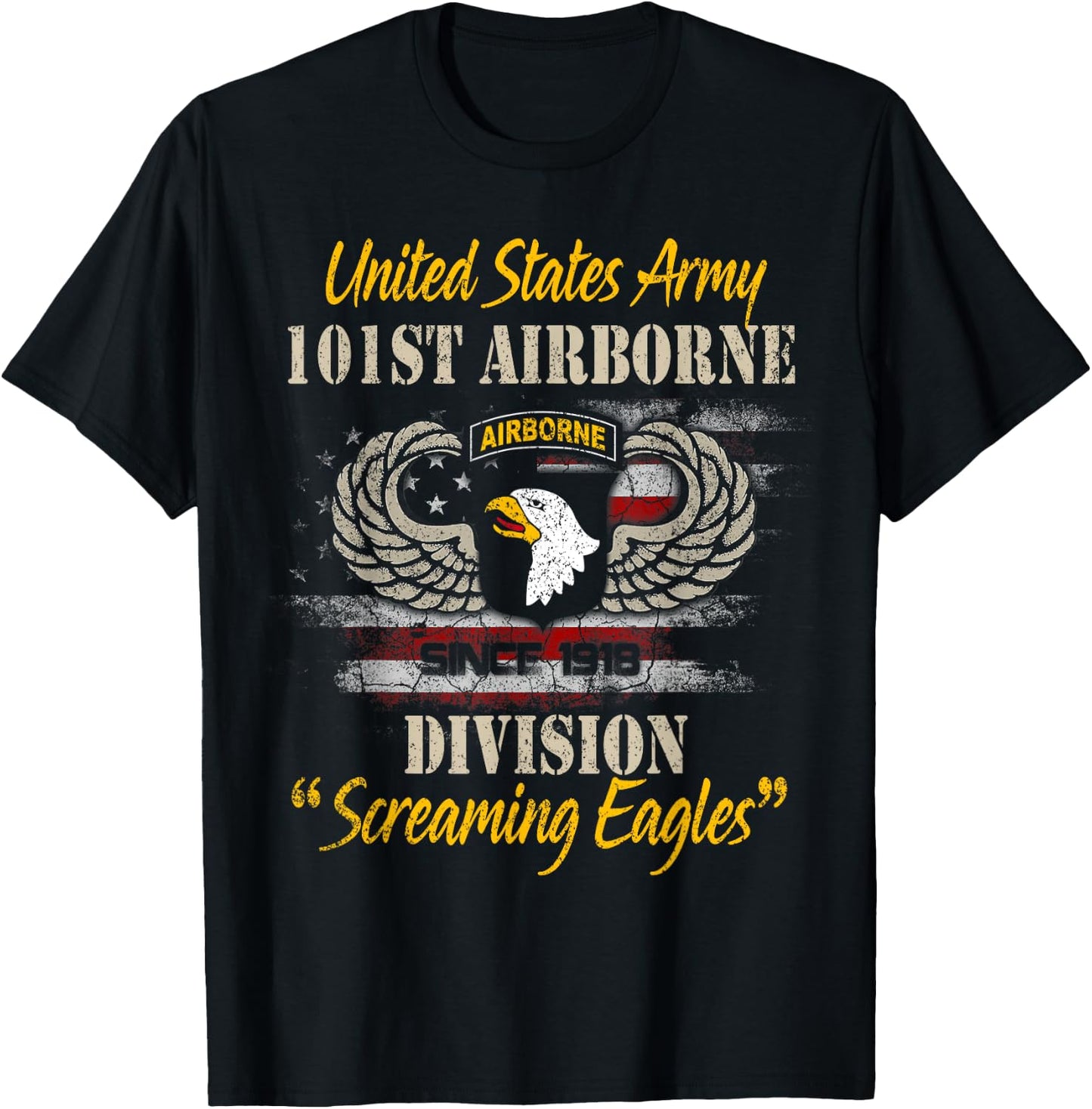 U.S Army 101st Airborne Division Veteran Veterans Day T-Shirt - T-Shirt | Black