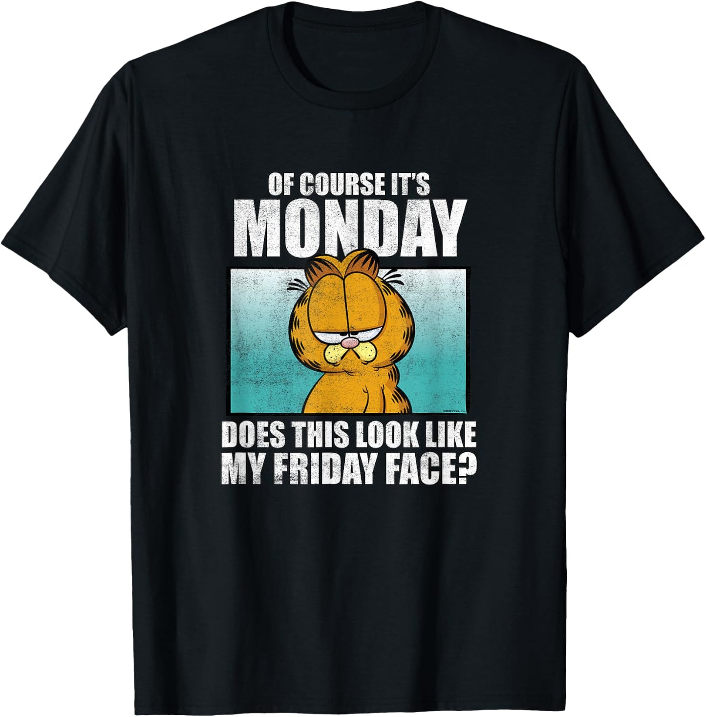 Garfield of Course It's Monday...Friday Face T-Shirt - T-Shirt | Black