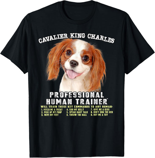 Cavalier King Charles Spaniel Professional Human Trainer T-Shirt - T-Shirt | Black