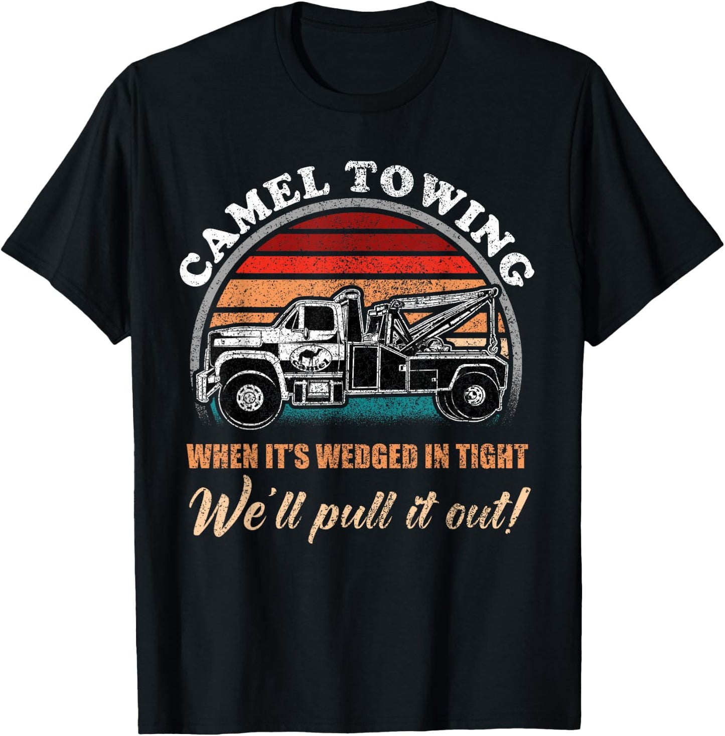 Vintage Camel Towing Humor Tow Truck T-Shirt - T-Shirt | Black