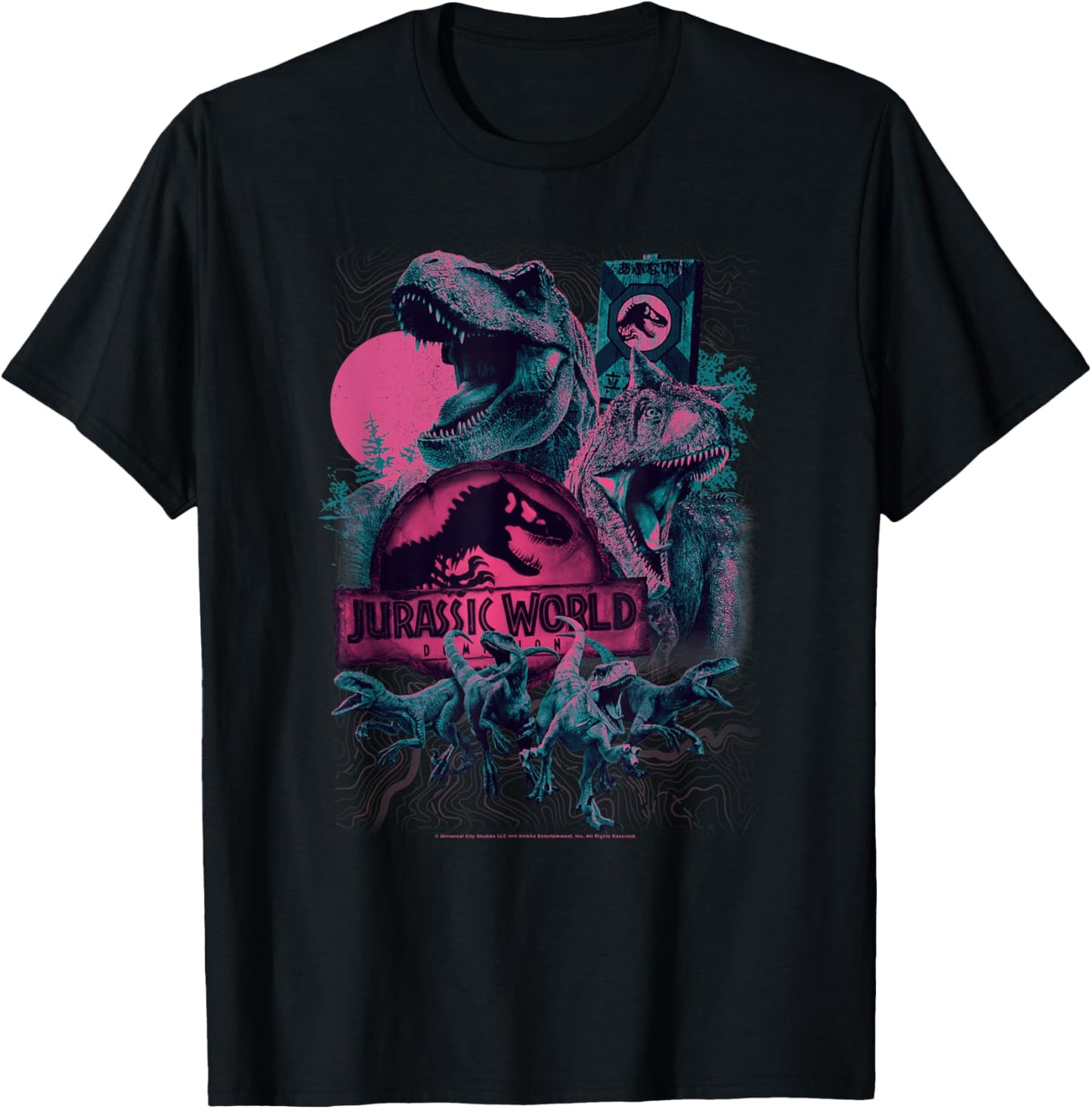 Jurassic World Dominion Unstoppable Dino Attack Poster T-Shirt - T-Shirt | Black
