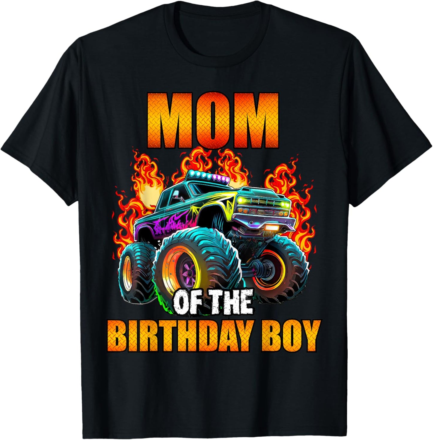 Mom of the Birthday Boy Monster Truck Birthday Party T-Shirt - T-Shirt | Black