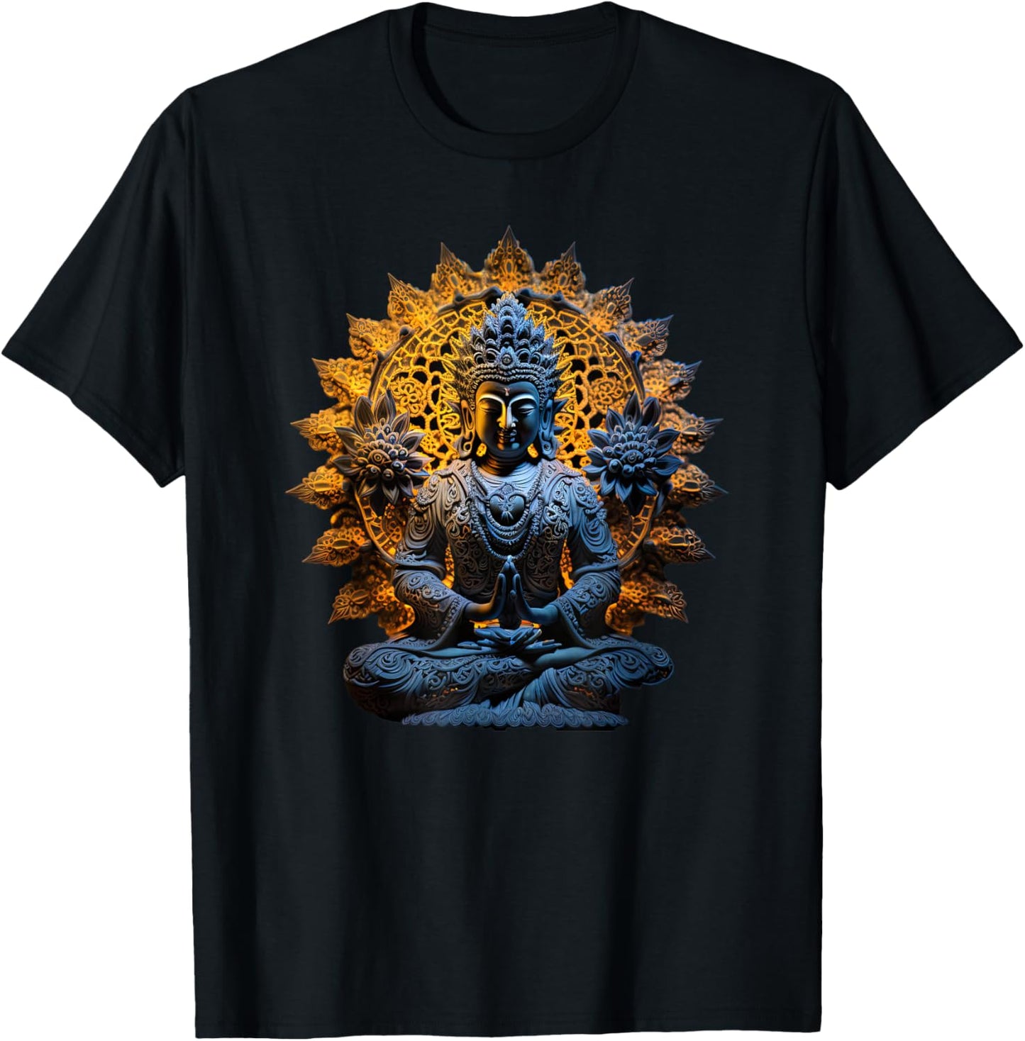 Buddha Statue Yoga Buddhist Zen Buddhism Meditation T-Shirt - T-Shirt | Black