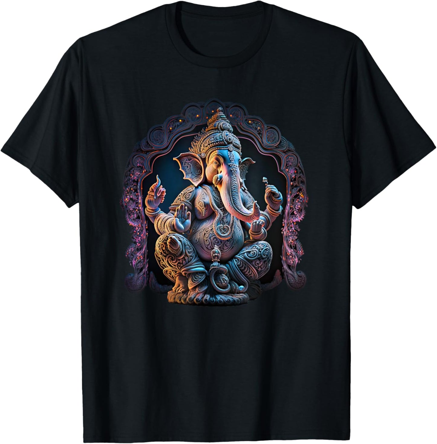 Ganesh Enlightenment Consciousness Meditation - -Adults - Black - Small - Short Sleeve - Yoga T-Shirt - T-Shirt | Black