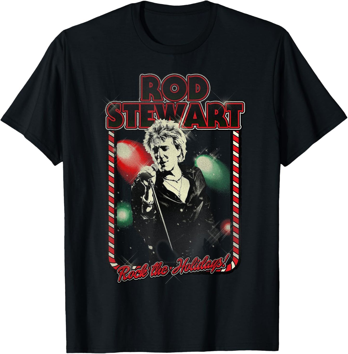 Rod Stewart Official Rock The Holidays T-Shirt - T-Shirt | Black