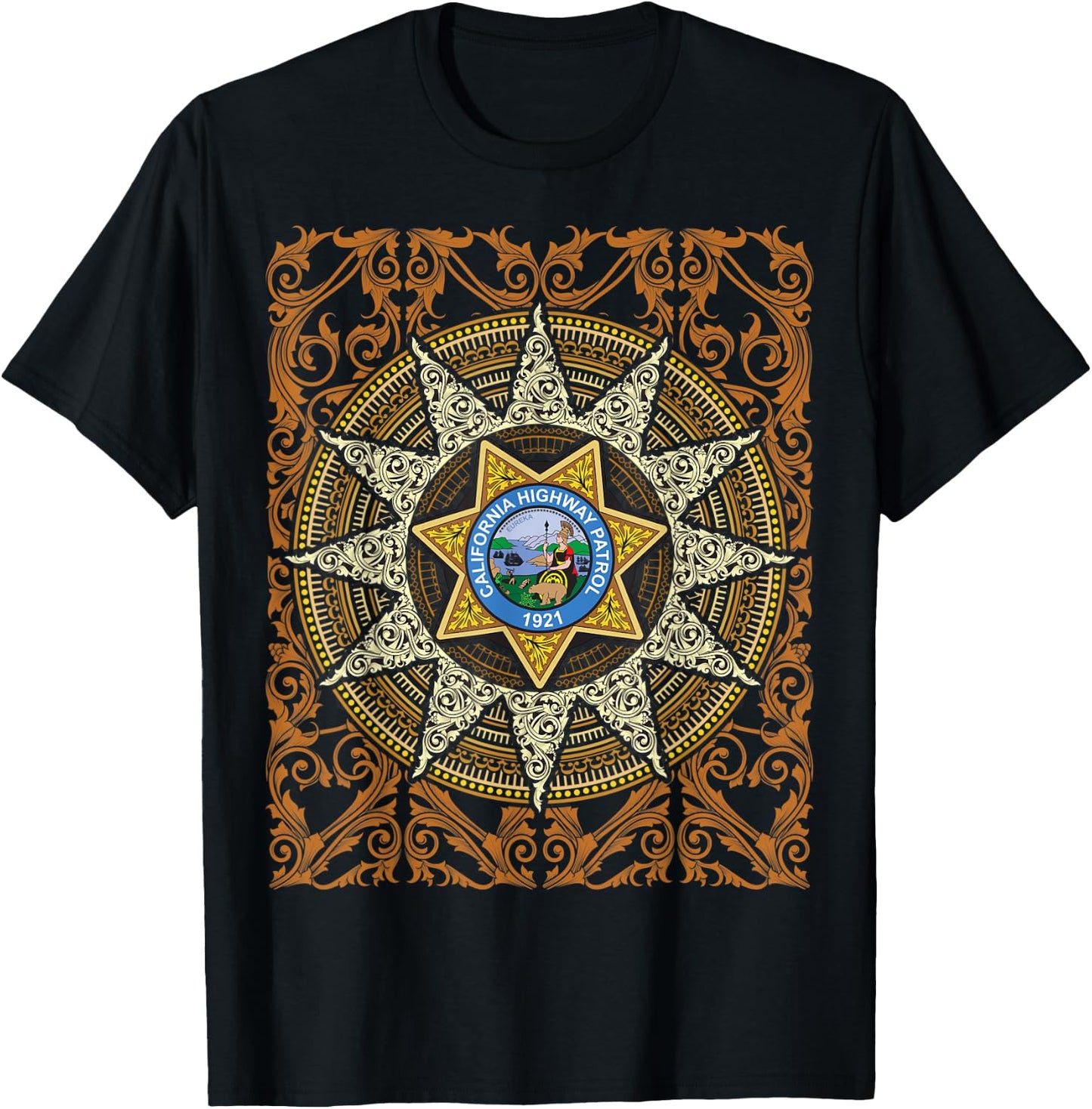 California Highway Patrol Vintage Ornament T-Shirt - T-Shirt | Black