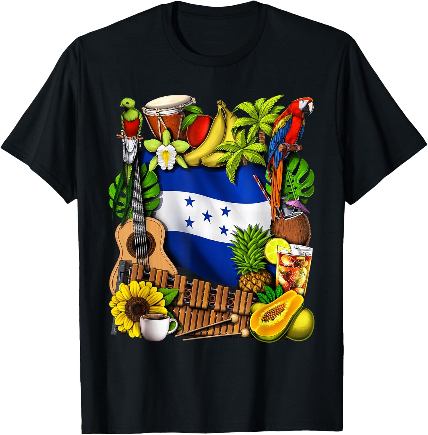Honduras Heritage Honduran Flag Honduras Heritage Roots T-Shirt - T-Shirt | Black