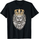 Animal King Portrait Crown Lion T-Shirt - T-Shirt | Black