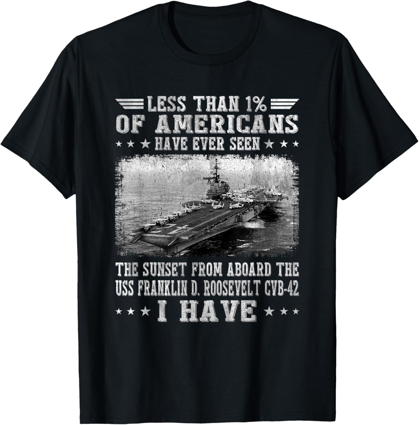 USS Franklin D. Roosevelt CVB-42 Aircraft Carrier Veteran T-Shirt - T-Shirt | Black