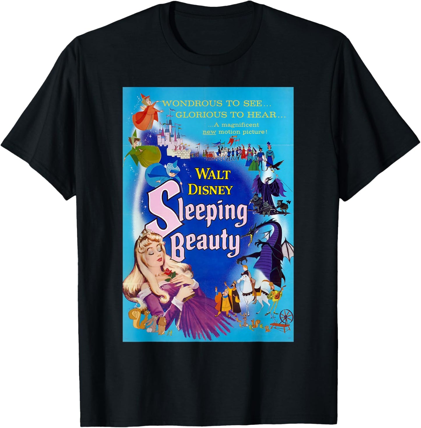 Disney Sleeping Beauty Classic Poster T-Shirt - T-Shirt | Black