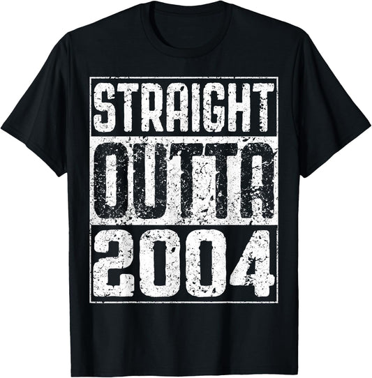 Straight Outta 2004 20th Birthday Shirt T-Shirt - T-Shirt | Black