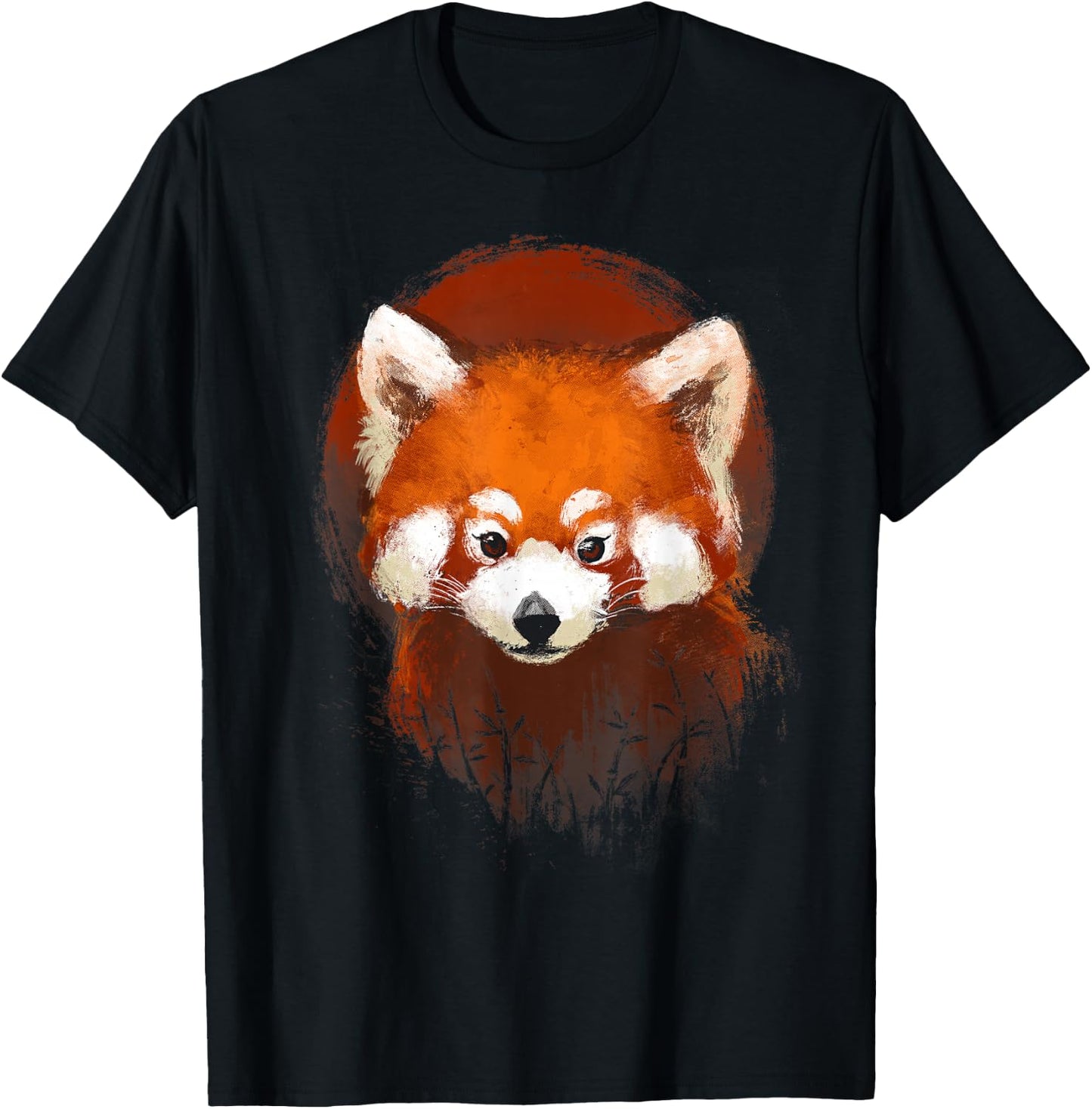 Cute Red Panda Sunset T-Shirt - T-Shirt | Black