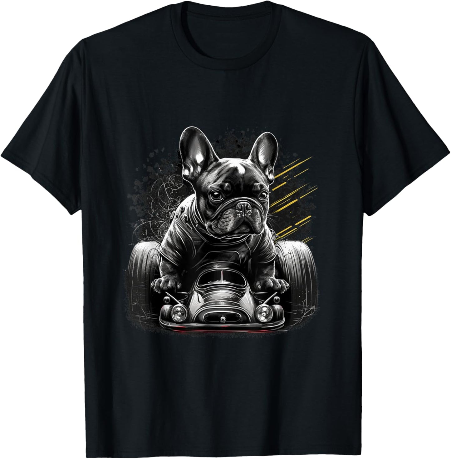 French Bulldog | Race Racing Car Formula Funny Dog Mechanic Men Women T-Shirt - T-Shirt | Black
