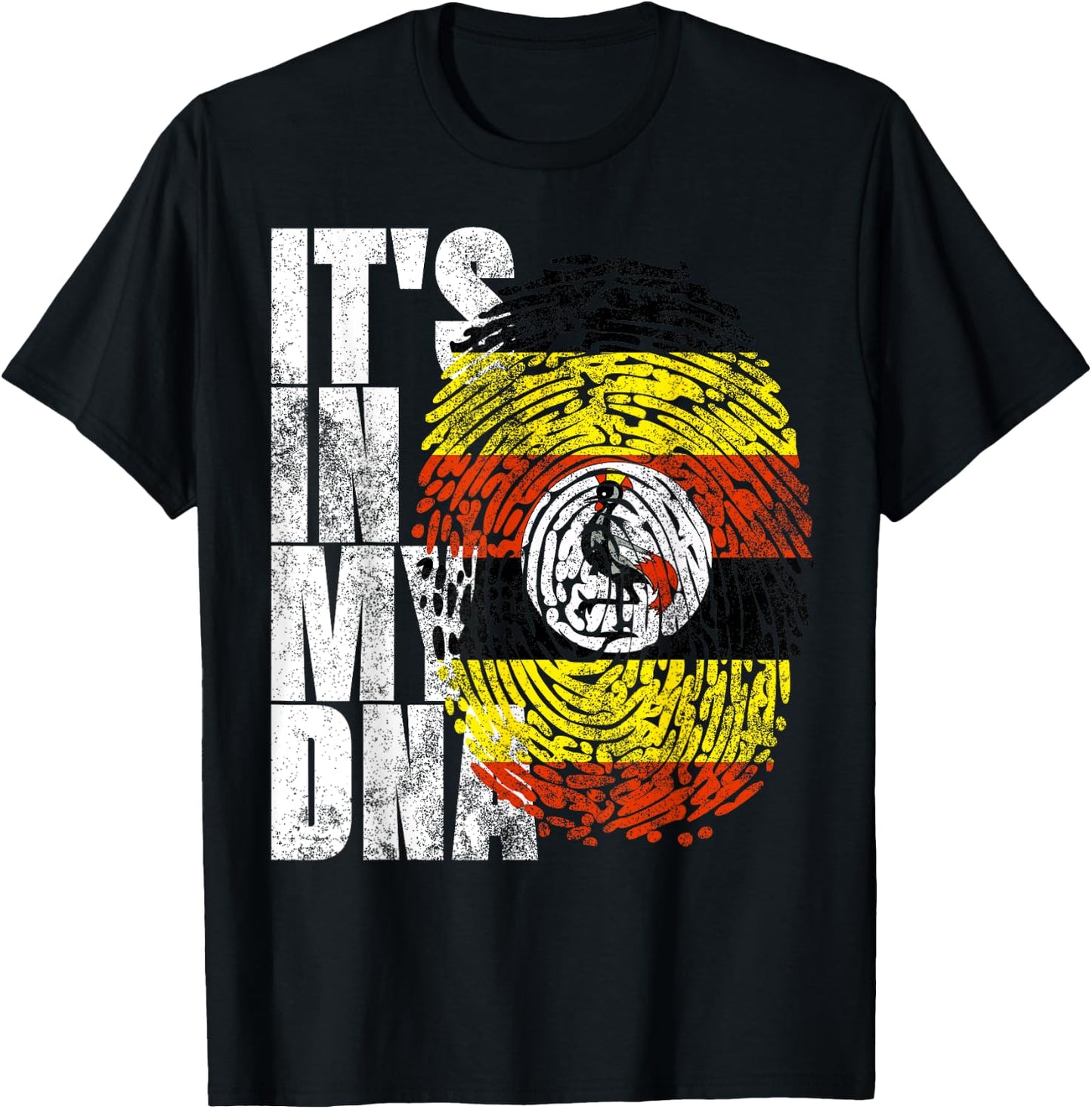 It's In My DNA Uganda Print African-American Ugandan Flag T-Shirt - T-Shirt | Black