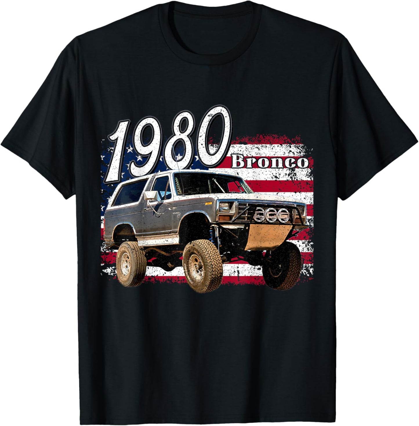 1980 80 Bronco SUV Car T-Shirt - T-Shirt | Black