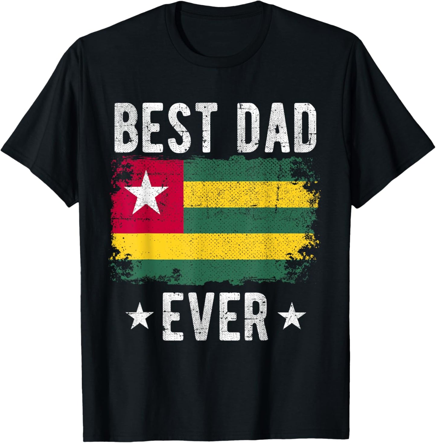 Best Dad Ever Togo Flag Best Togolese Dad T-Shirt - T-Shirt | Black