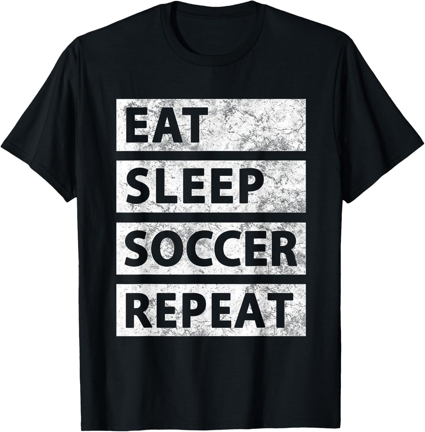 Soccer Player Eat Sleep Soccer T-Shirt - T-Shirt | Black