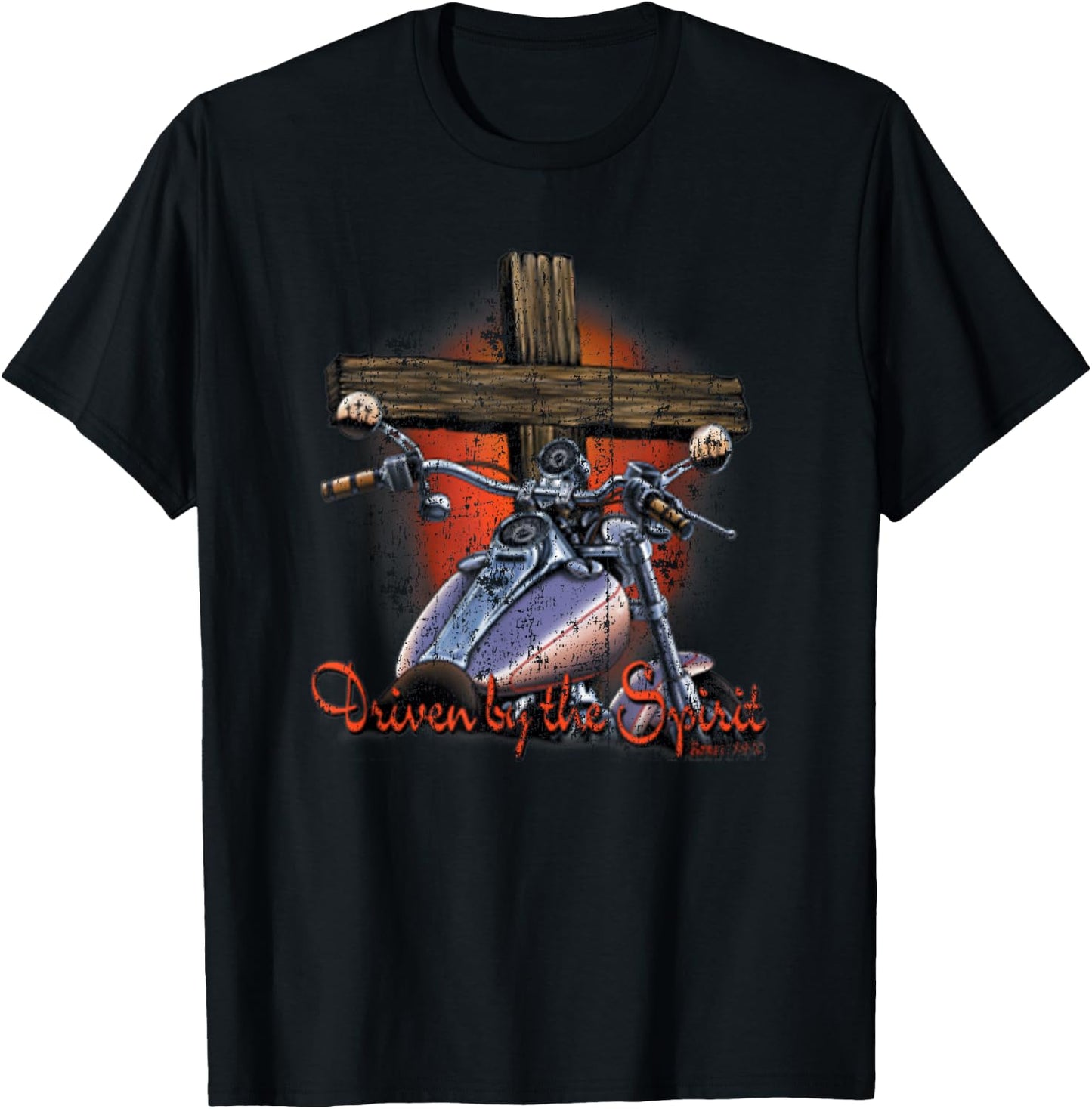 Driven By The Spirit Cool Vintage Christian Biker T-Shirt - T-Shirt | Black