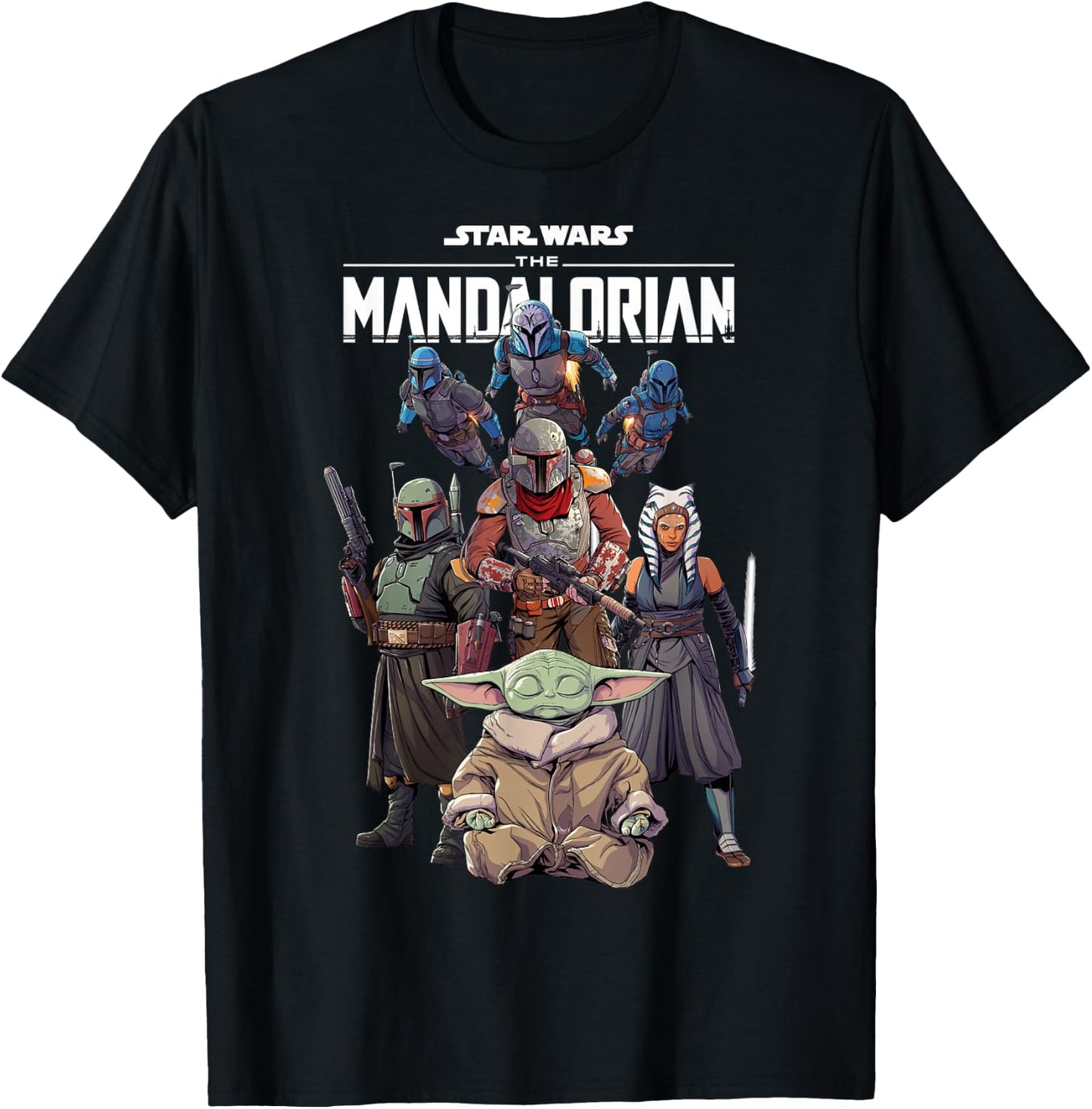 Star Wars: The Mandalorian Group Shot Hero Poster T-Shirt - T-Shirt | Black