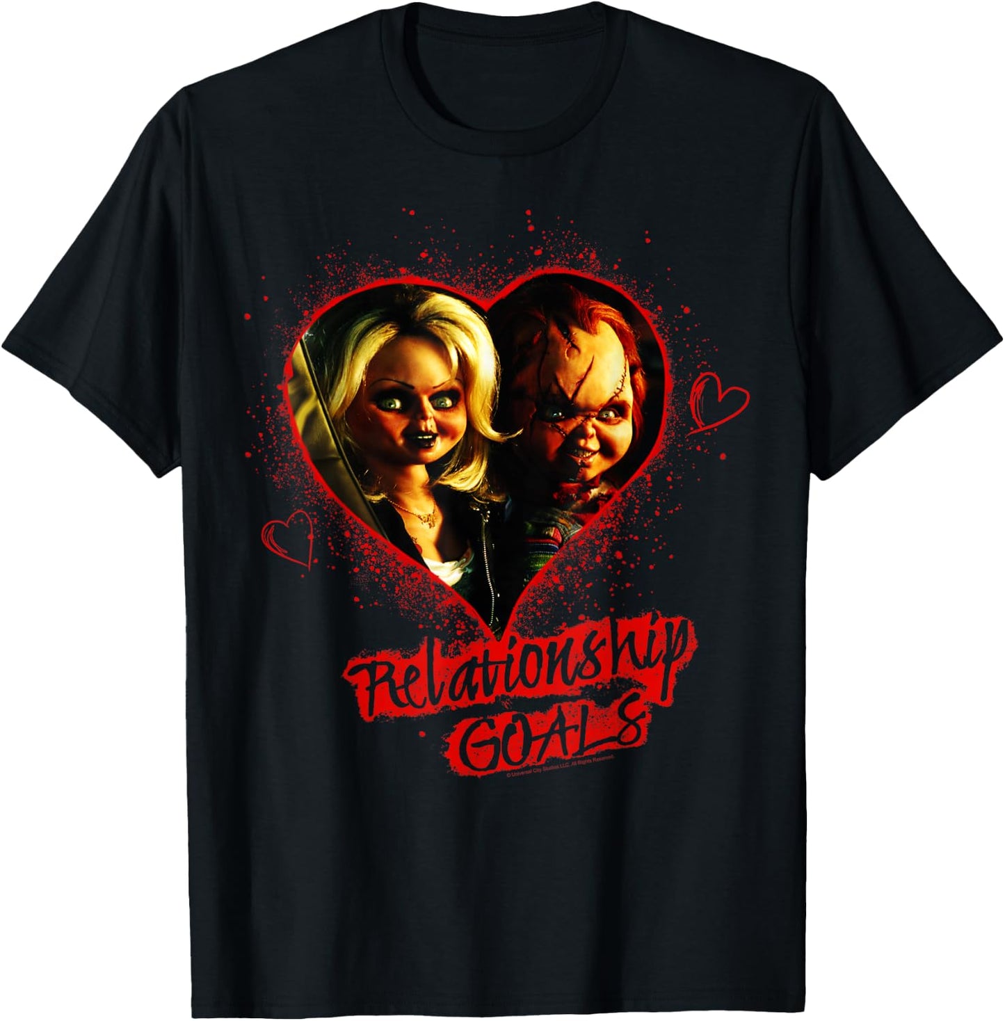 Child's Play Chucky And Tiffany Relationship Goals Short Sleeve T-Shirt - T-Shirt | Black