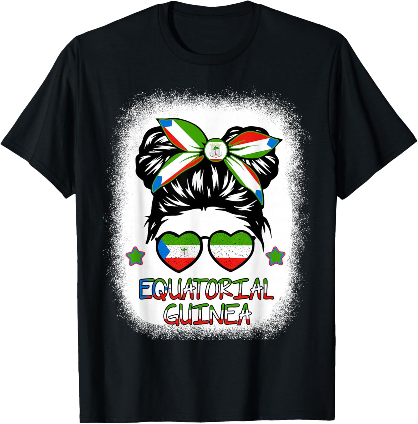 Girls Equatorial Guinea Flag Guinean Women Hispanic Heritage T-Shirt - T-Shirt | Black