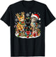 Merry Christmas Baby Cats Presents Snowflake Santa Claus T-Shirt - T-Shirt | Black