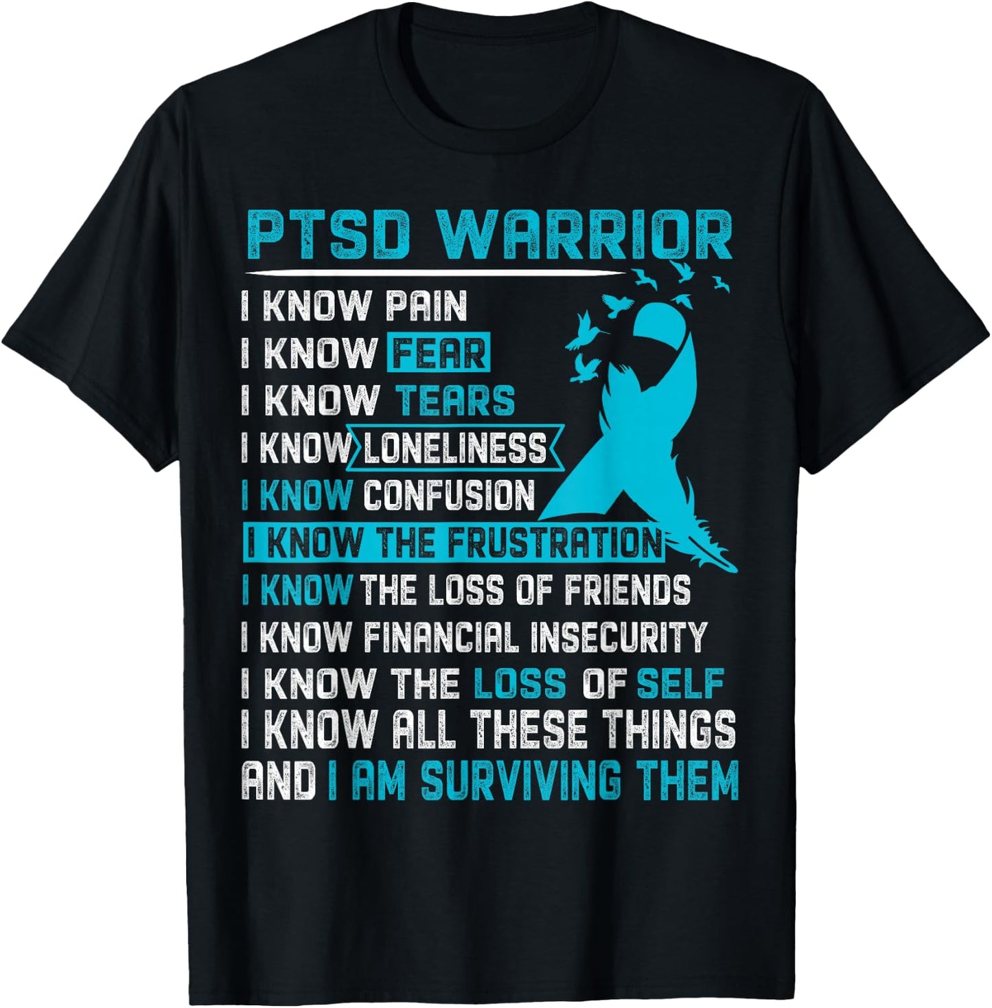PTSD Warrior Shirt Men T-Shirt - T-Shirt | Black