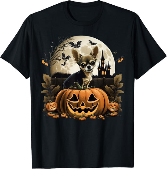 Pumpkin Chihuahua costume on Chihuahua Halloween T-Shirt - T-Shirt | Black