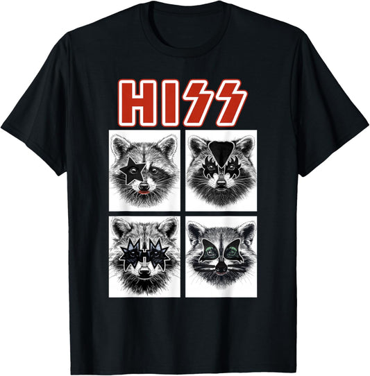 Raccoon Rock Music Band Concert Men Women Kids Funny Raccoon T-Shirt - T-Shirt | Black