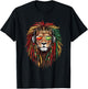 Rasta Reggae Lion Of Judah Jamaica Pride Rastafarian Roots T-Shirt - T-Shirt | Black