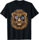 Alpha Lion Wearing Space Galaxy Sunglass T-Shirt - T-Shirt | Black