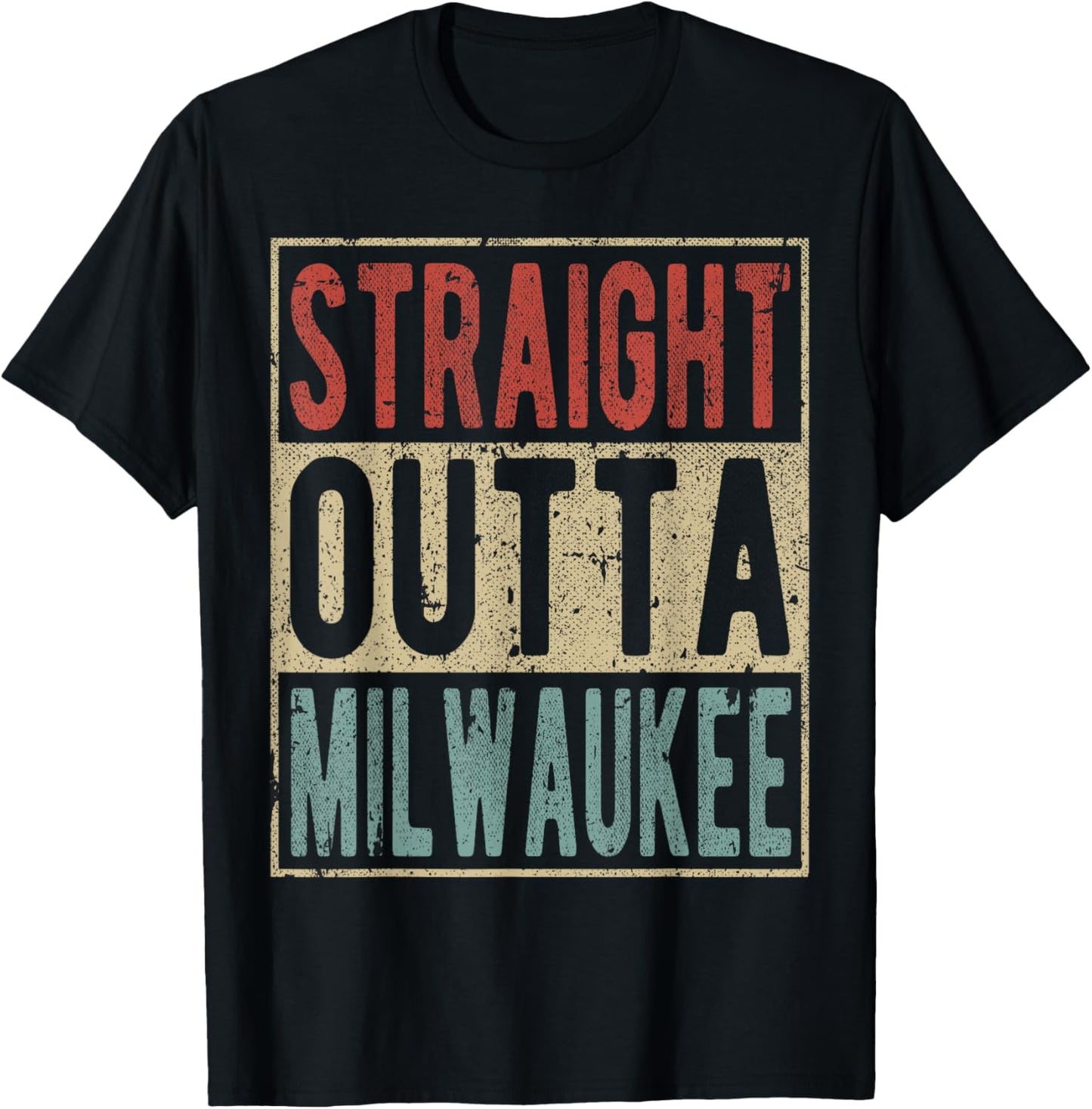 Milwaukee City Retro Straight Outta Milwaukee T-Shirt - T-Shirt | Black