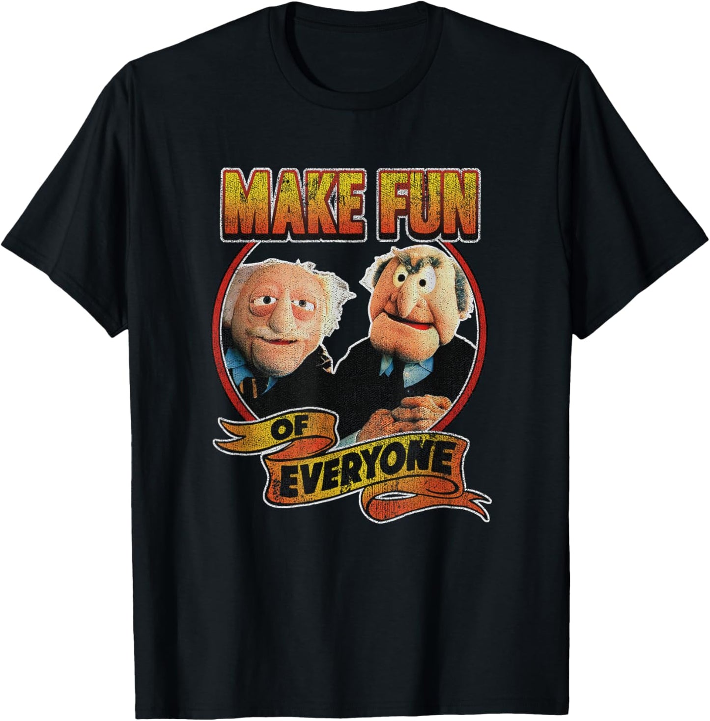 Disney The Muppets Make Fun of Statler Waldorf Vintage Shot T-Shirt - T-Shirt | Black
