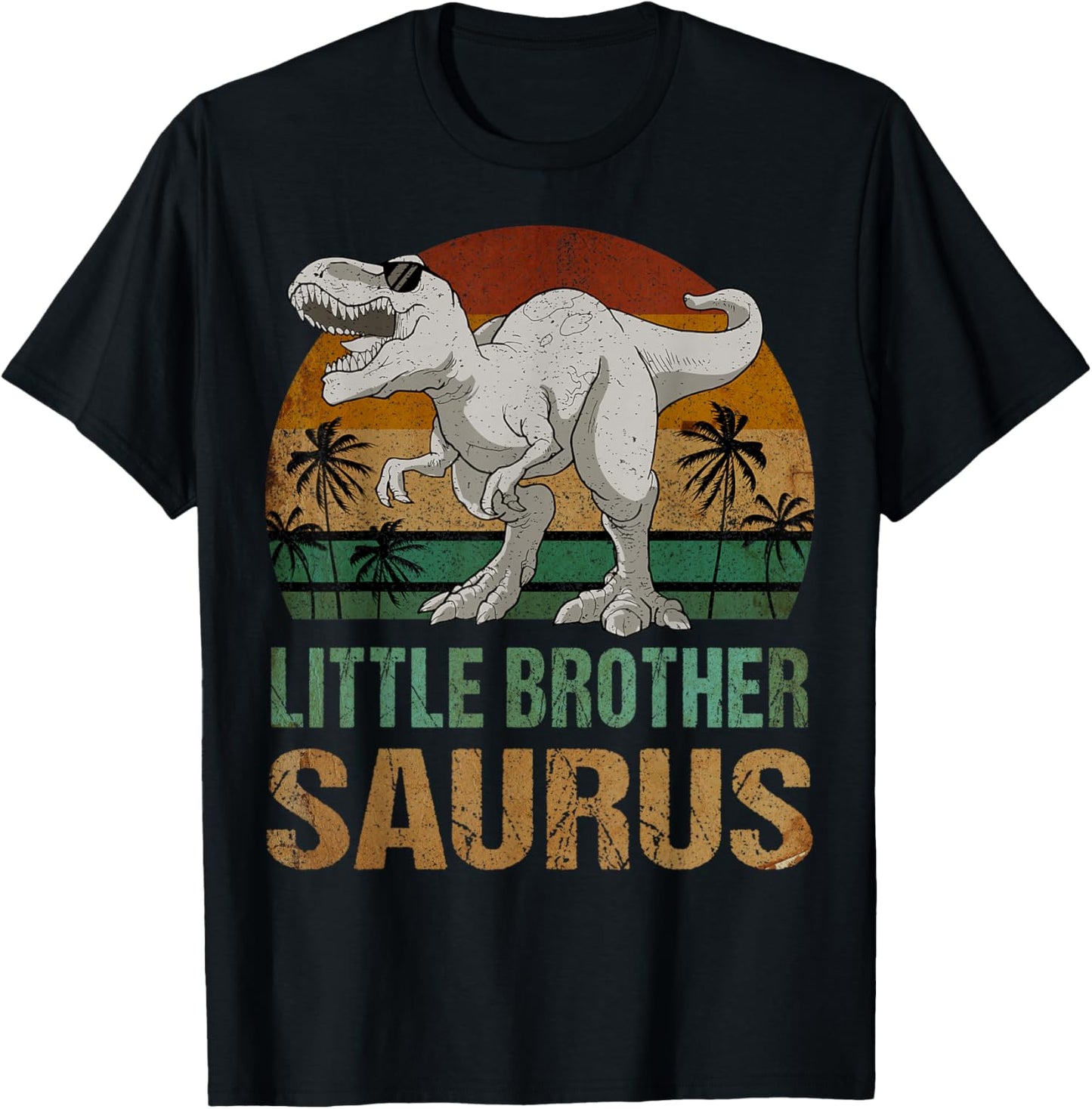 Little Brothersaurus Dinosaur Little Brother Saurus Vintage T-Shirt - T-Shirt | Black