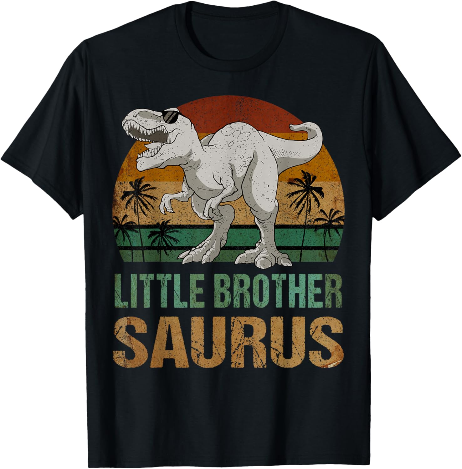 Little Brothersaurus Dinosaur Little Brother Saurus Vintage T-Shirt - T-Shirt | Black