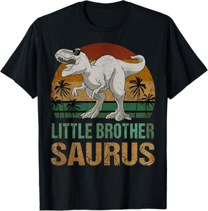 Little Brothersaurus Dinosaur Little Brother Saurus Vintage T-Shirt - T-Shirt | Black