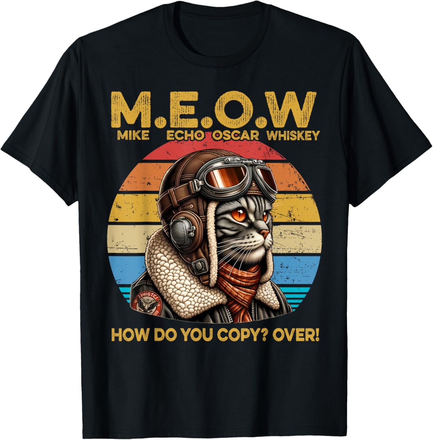 Mike Echo Oscar Whisky How Do You Copy Over Cat Vintage Women Kids T-Shirt - T-Shirt | Black